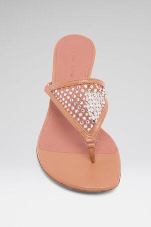 Cameron Crystal Net Sandal Latte Nappa