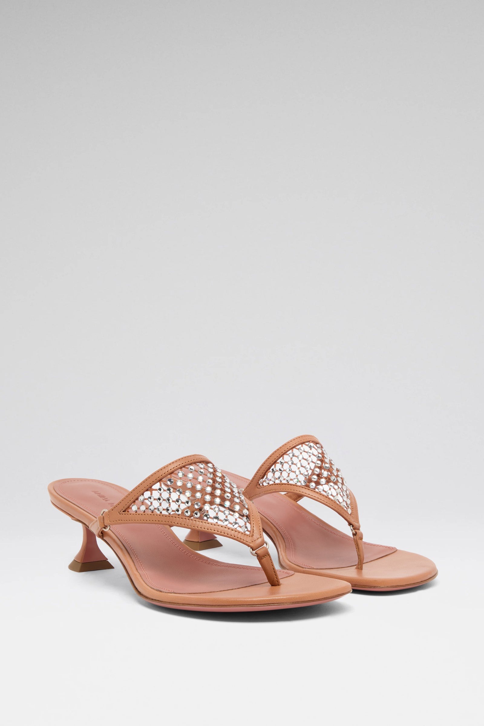 Cameron Crystal Net Sandal Latte Nappa - Image 5