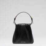 Vittoria Coffee Nappa and Gold Hardware - Black