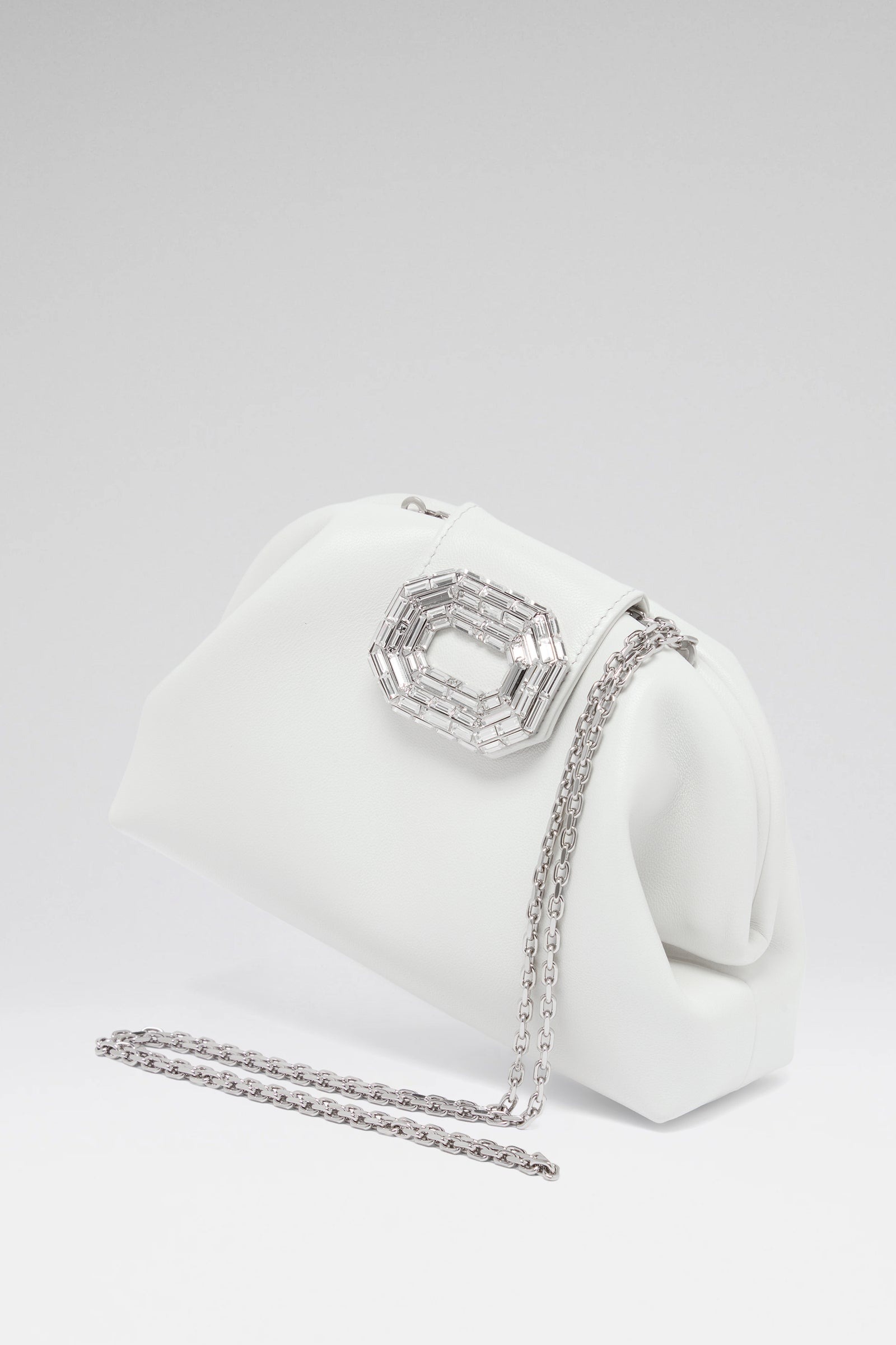 Camelia Clutch Champagne Satin - Image 2