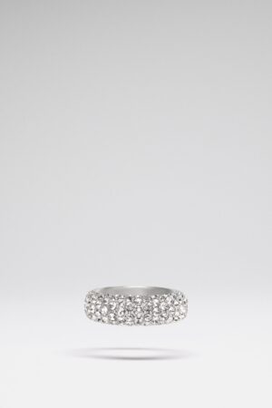 Cameron Ring White Crystals With Silver Base