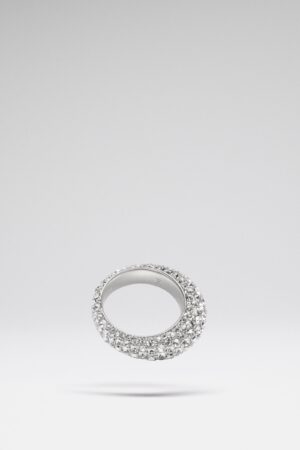 Cameron Ring White Crystals With Silver Base