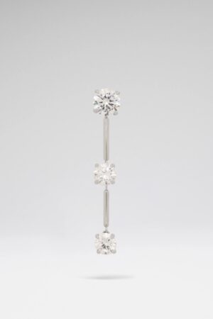 Gigi Earring Pendant With White Crystal And Silver Base