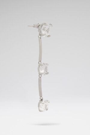 Gigi Earring Pendant With White Crystal And Silver Base