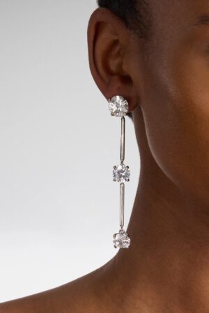 Gigi Earring Pendant With White Crystal And Silver Base